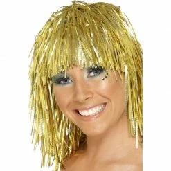 Smiffys Tinsel Wig, Gold