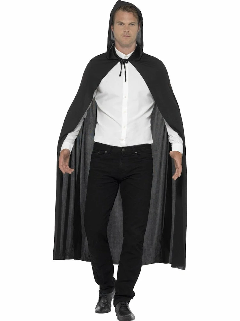 Smiffys Capes Cape, Hooded Black