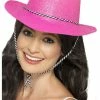 Smiffys Glitter Cowboy, Neon Pink
