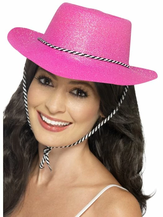 Smiffys Glitter Cowboy, Neon Pink