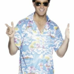 Smiffys Hawaiian Shirt, Blue Male Costumes