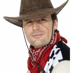 Smiffys Cowboy Hat, Suede, Brown