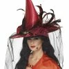 Smiffys Witch Hat, Net & Feathers