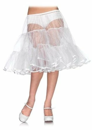Leg Avenue Shimmer, Knee Length Petticoat, White Tu Tu's