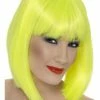 Smiffys Glam Wig, Neon Yellow Womens