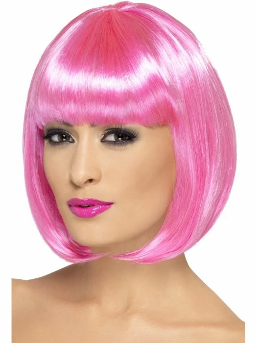 Smiffys Partyrama Wig, Pink Womens