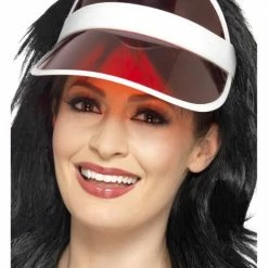 Smiffys 1980's & 90's 80's Sun Visor Red