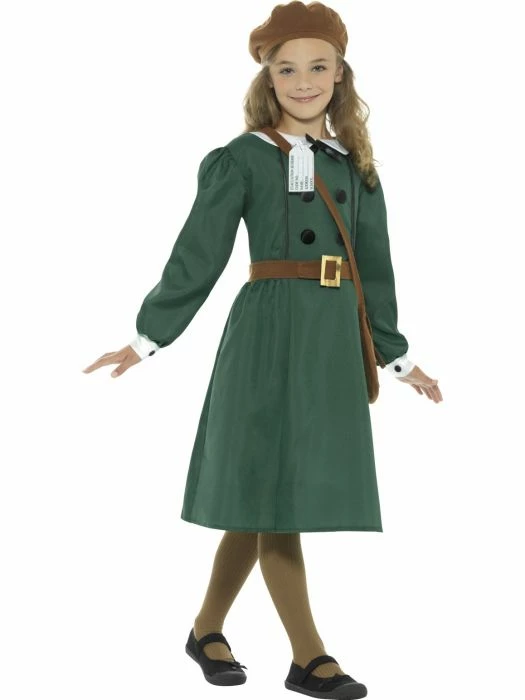 Smiffys WW2 Evacuee Girl Kids Costumes All