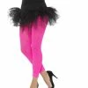 Smiffys 80's Lace Leggings Neon Pink