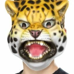 Smiffys Animal Masks, Plastic Leopard Mask, Kids