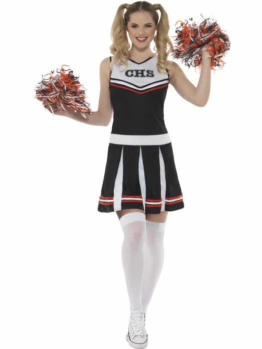 Smiffys Cheerleader, Black Female Costumes