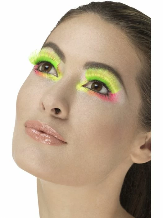 Smiffys 1980's & 90's Eyelashes, Neon Green 80's