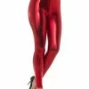 Smiffys 80's Metallic Leggings, Red