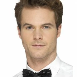 Smiffys Sequin Bow Tie, Black