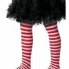 Smiffys Halloween Hosiery Childs Tights, Red & White