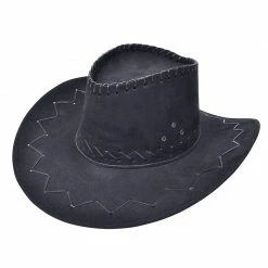 Bristol Cowboy Hat, Leather, Black