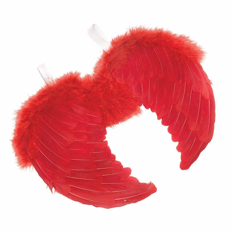 Bristol Fairies & Angels Feathered Angel Wings, Red