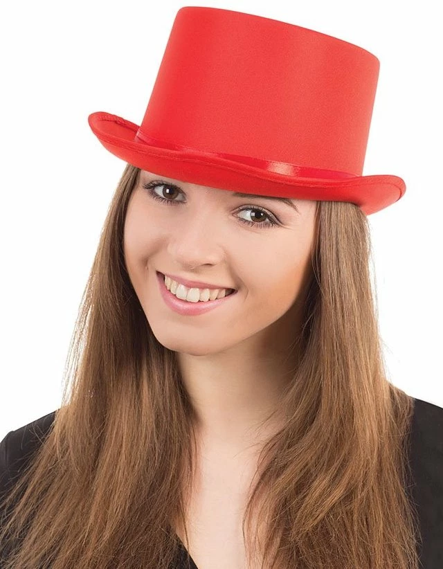 Bristol Satin Top Hat, Red