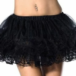 Leg Avenue Lace Trimmed Petticoat Black Tu Tu's