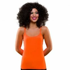 Wicked 1980's & 90's 80's Vest Top, Neon Orange
