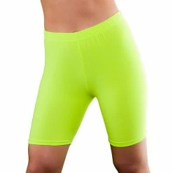 Wicked 1980's & 90's 80's Cycle Shorts, Neon Yellow