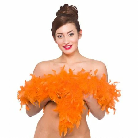 Wicked Feather Boa Orange Boas, Fans & Parasols