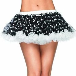 Leg Avenue Mini Chiffon Petticoat, Black & White Petticoats & TuTu's