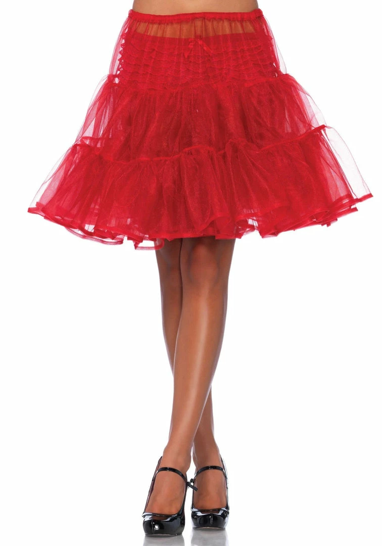 Leg Avenue Shimmer, Knee Length Petticoat, Red Tu Tu's