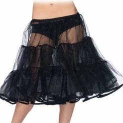 Leg Avenue Tu Tu's Shimmer, Knee Length Petticoat, Black