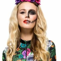 Smiffys Halloween Accessories Day-Dead Rose Headband