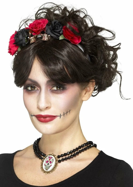 Smiffys Day Of The Dead Choker Halloween Accessories