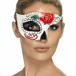 Smiffys Halloween Masks Day-Dead Half Eye Mask
