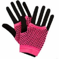 Wicked 80's Net Gloves, Neon Pink 1980's & 90's