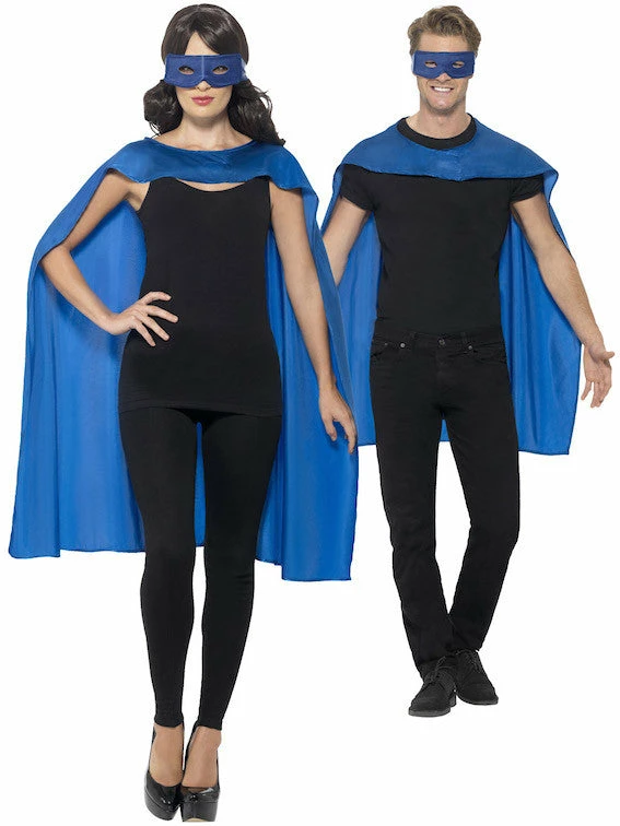 Smiffys Superhero Cape, Blue Instant Kits