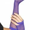 Smiffys Gloves, Fishnet, Purple 1980's & 90's