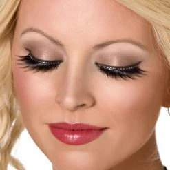 Smiffys Fever, Eyelashes, Black With Crystals