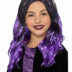 Smiffys Children's Childs, Witch Wig, Purple