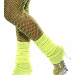 Smiffys 1980's & 90's Legwarmers, Neon Yellow