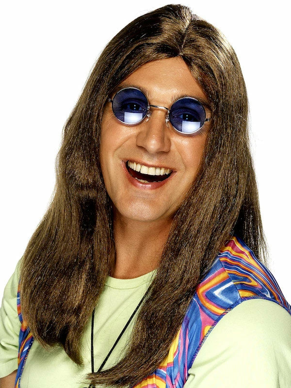 Smiffys Hippy Wig, Neil, Brown Mens