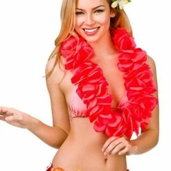 Wicked Hawaiian Large Petal Lei, Red