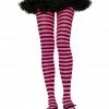 Leg Avenue Nylon Tights, Black And Pink