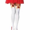 Leg Avenue Halloween Hosiery Nylon Thigh Highs, Apple Bow