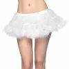 Leg Avenue Pleated Satin Trim Petticoat White