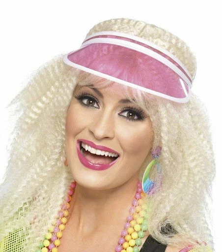 Smiffys Golf Visor, Pink 1980's & 90's