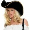Leg Avenue Pirate Hat With Gold Trim