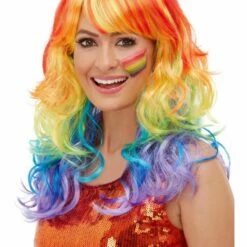 Smiffys Rainbow Glam Wig Womens