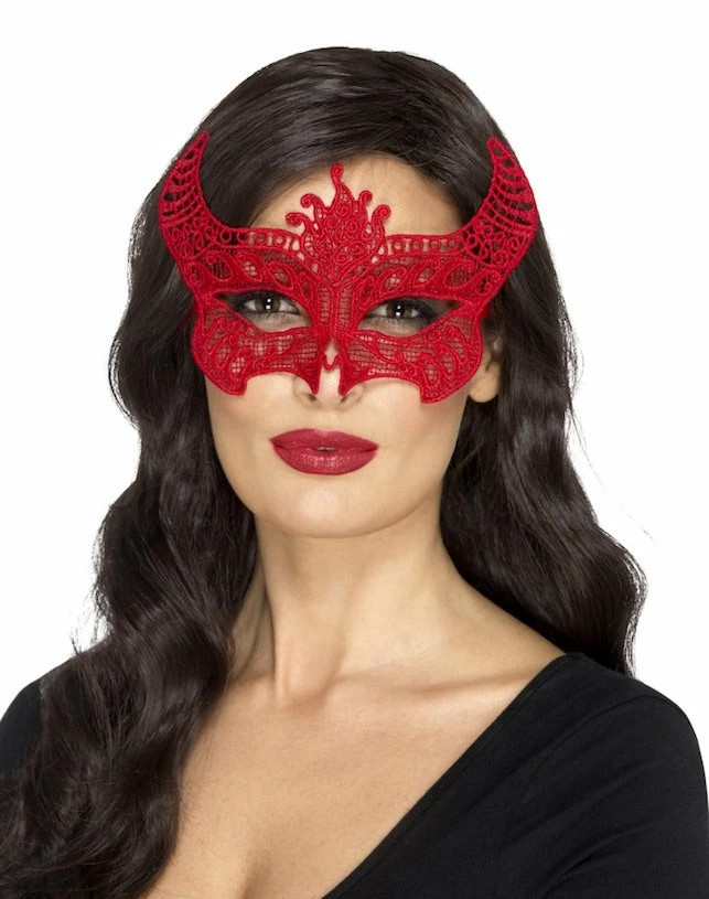 Smiffys Masquerade Filigree, Lace Devil Mask