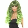Smiffys Siren Wig, Green & Black