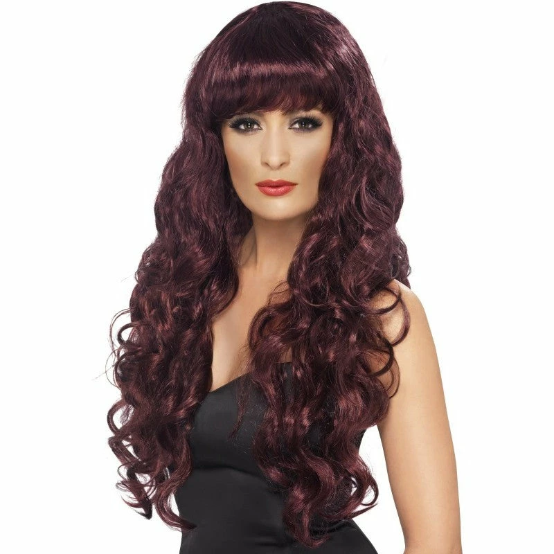 Smiffys Siren Wig, Maroon