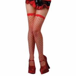 Vendor-unknown Thigh Highs, Diamond, Red